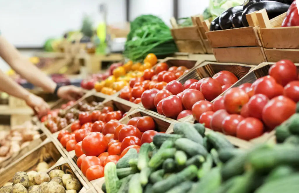 Fresh produce at farmers market
