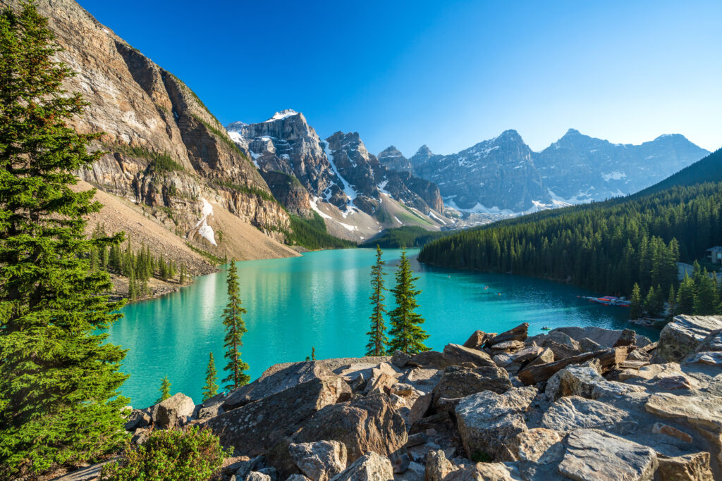 Banff National Park beautiful landscape. Moraine Lake in summer