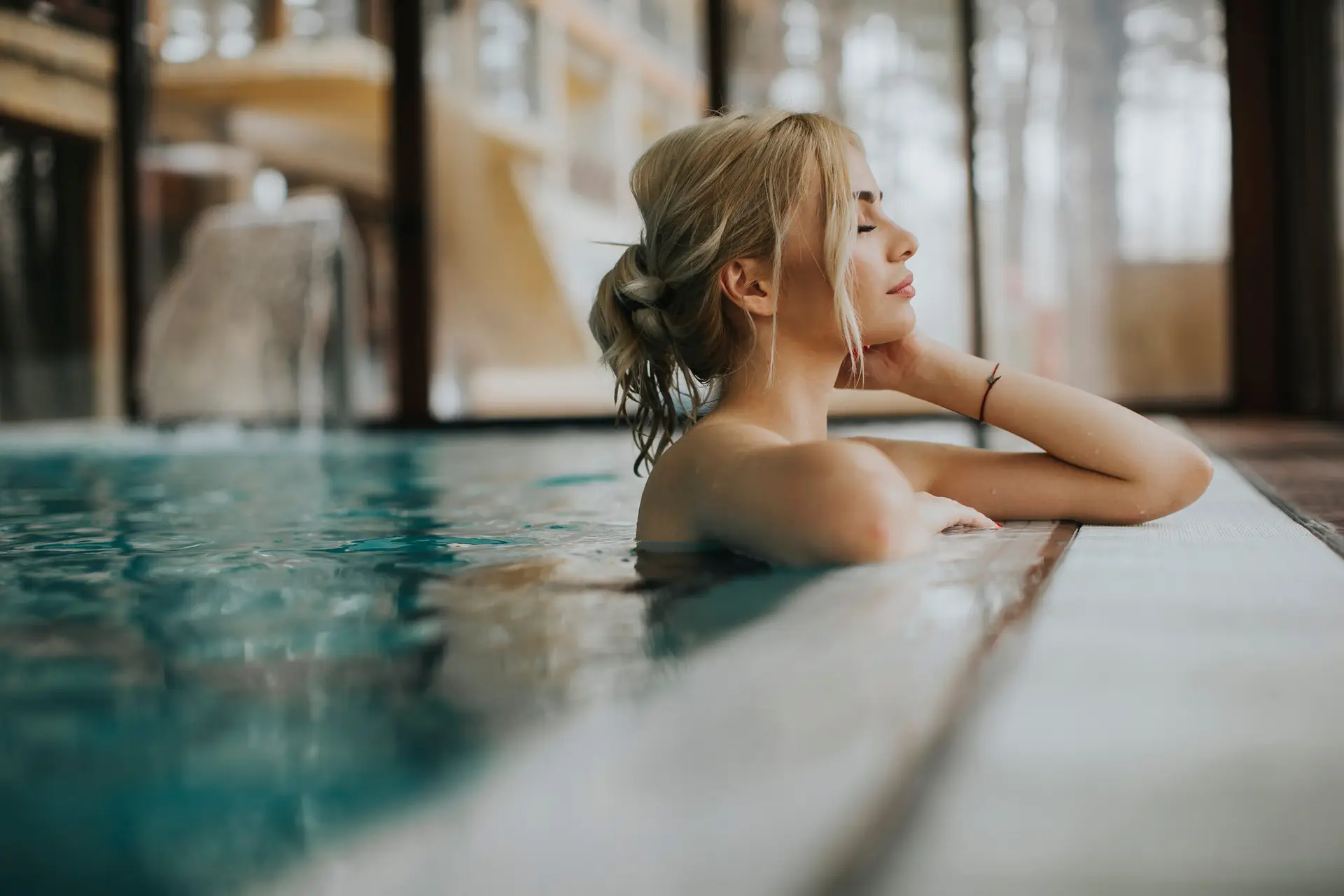 women at spa pool
