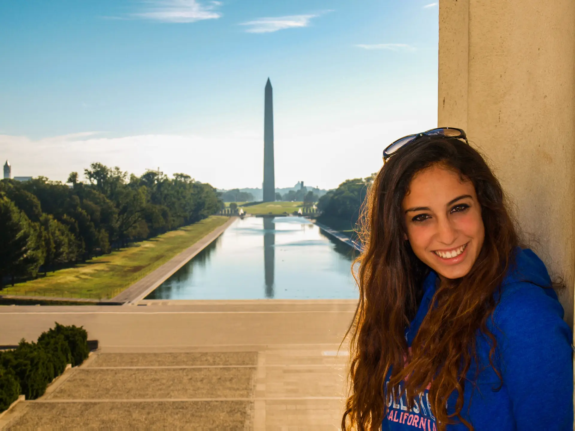 Young girl at Lincoln Memorial Reflecting Pool | Washington DC Staycation
