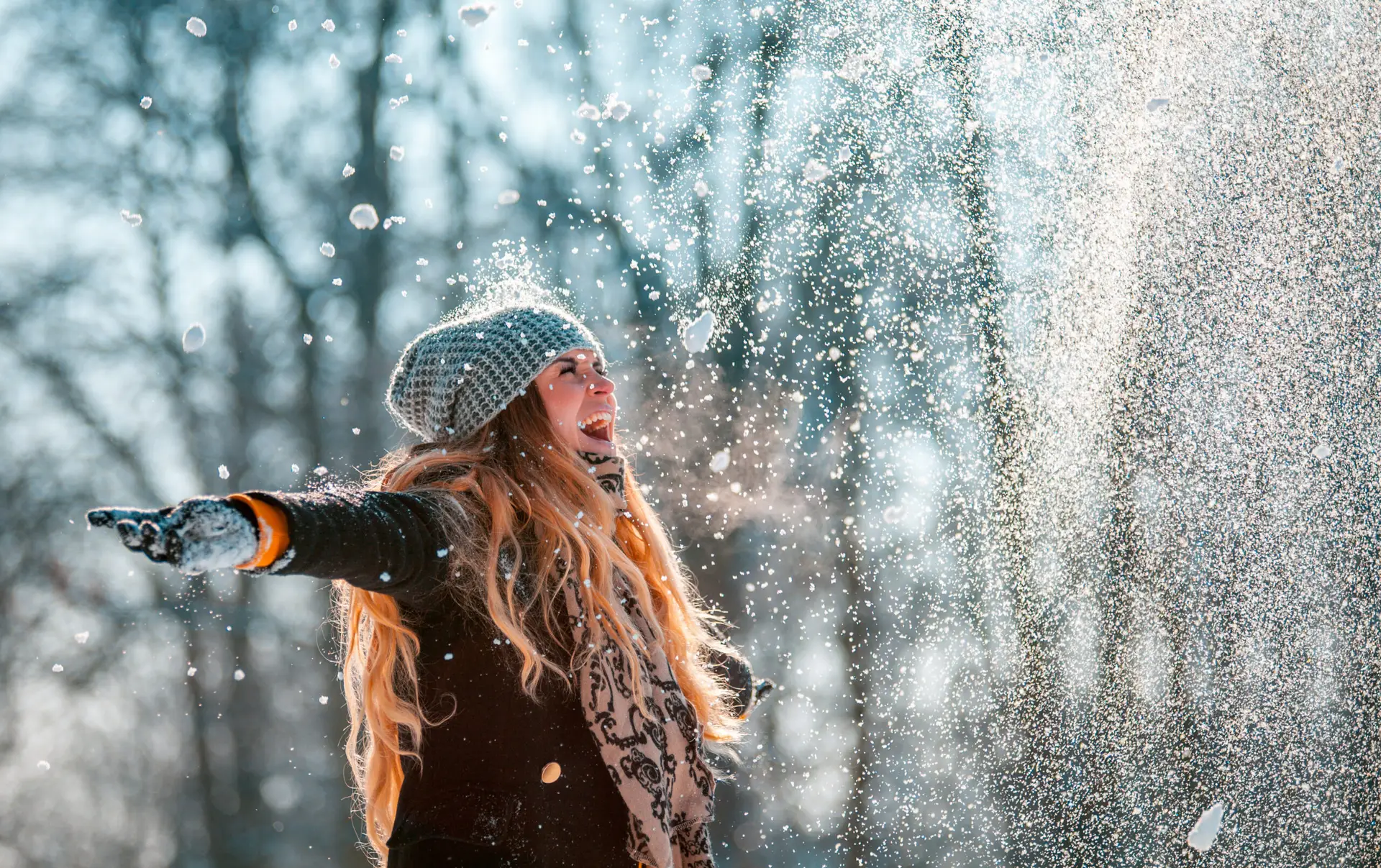 woman on her winter vacation
