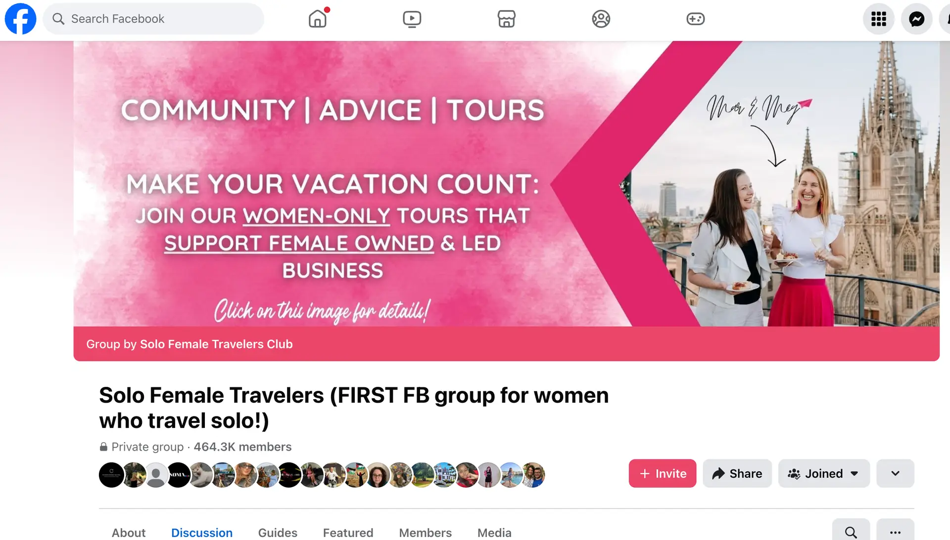 Solo Female Travelers Facebook Group