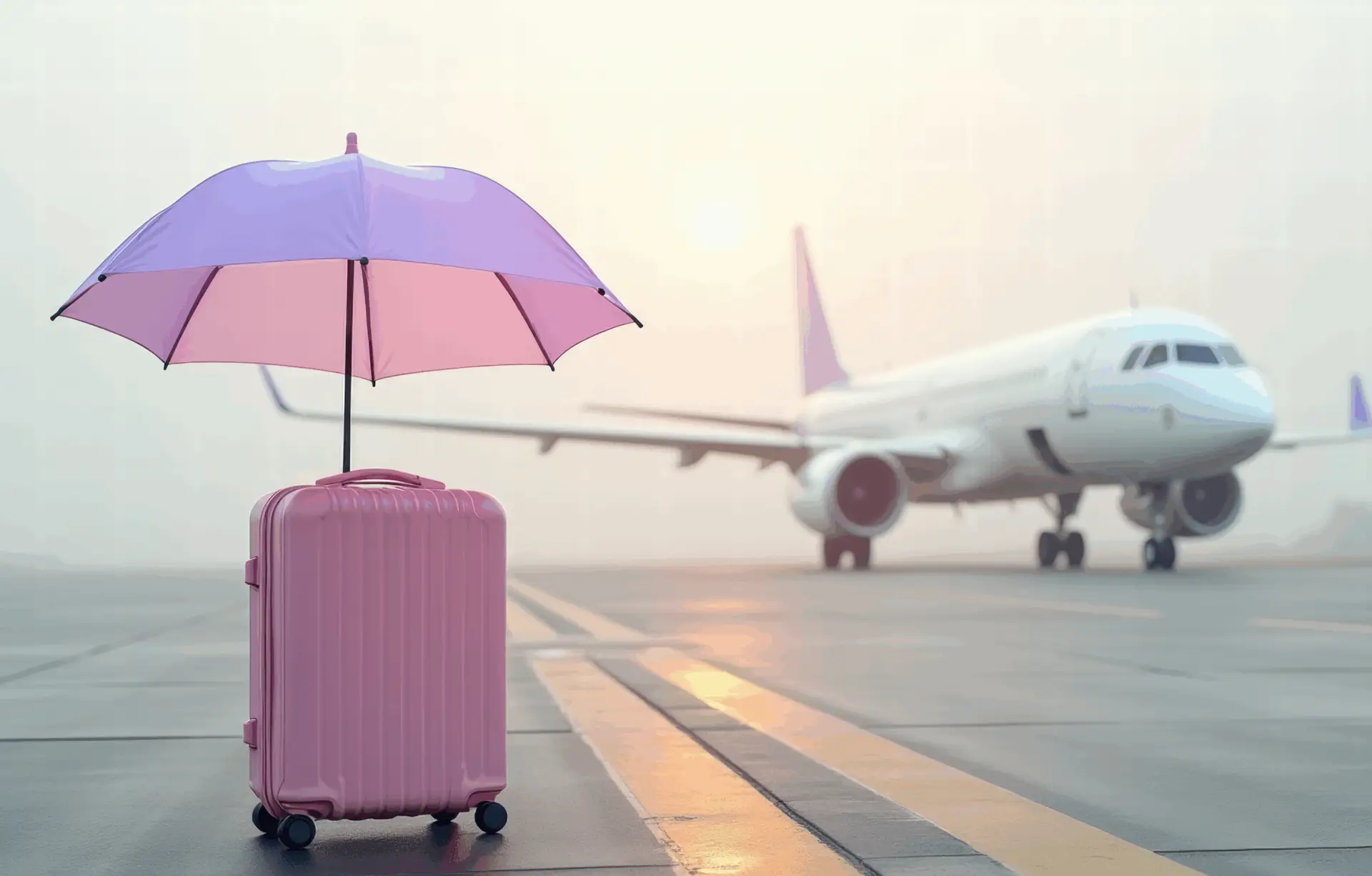 umbrella over luggage