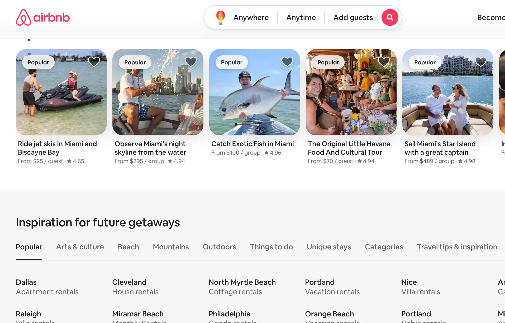 Airbnb experiences