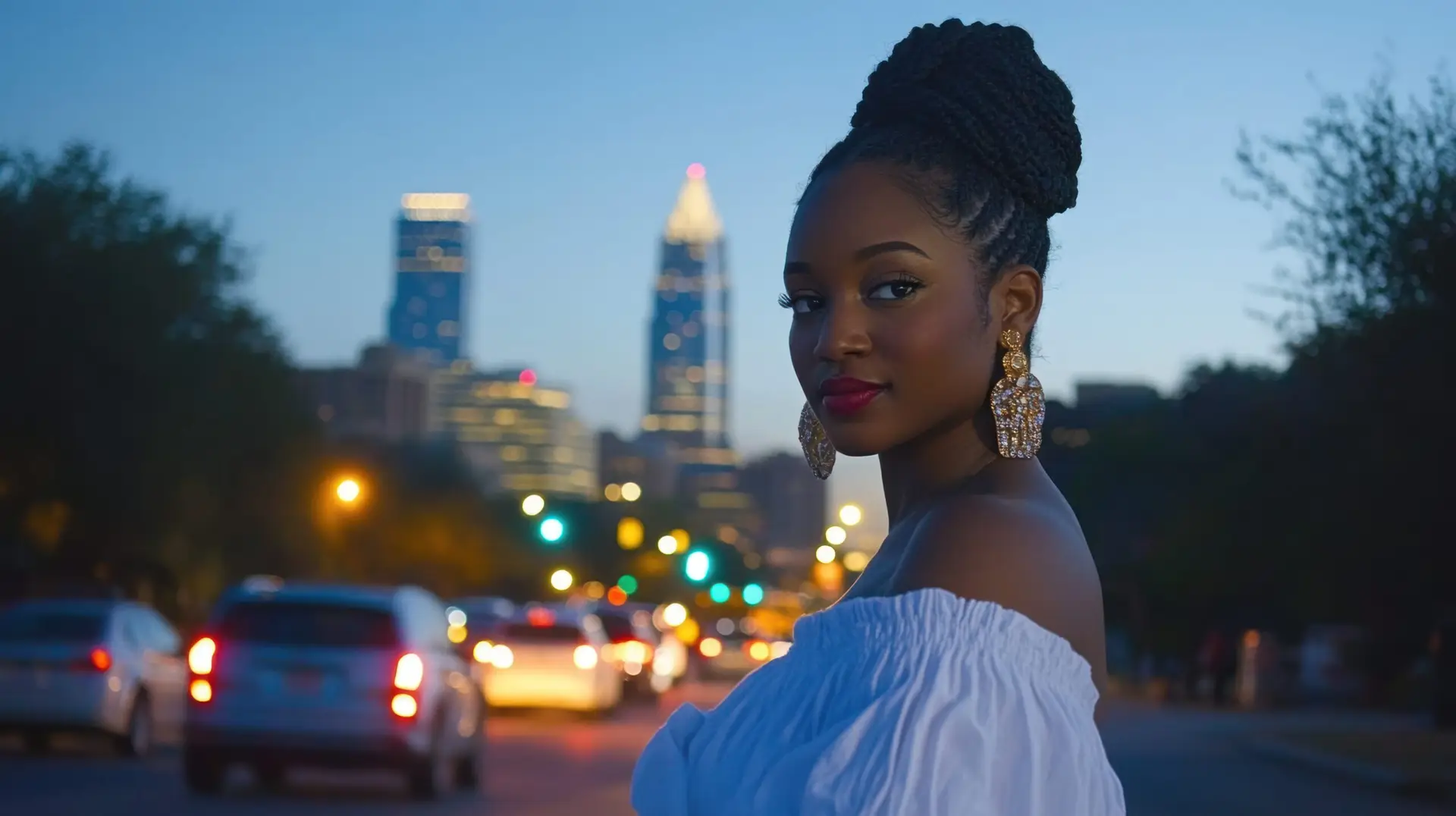 Woman in white dress exploring Atlanta during a summer staycation