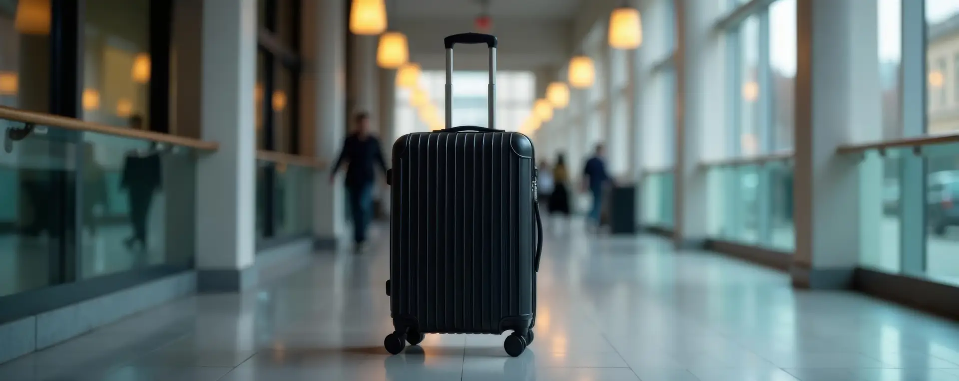 Spacious black carry-on suitcase for travel with TSA locks
