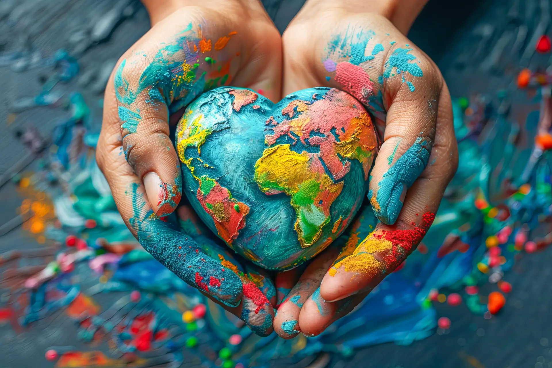 heart earth and paint