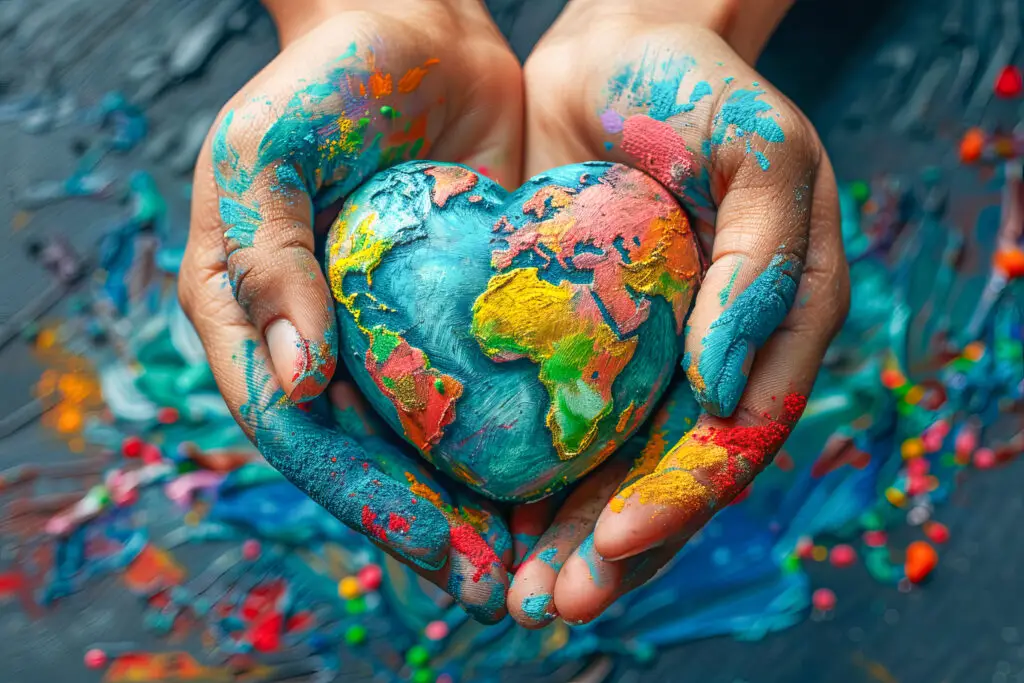 heart earth and paint