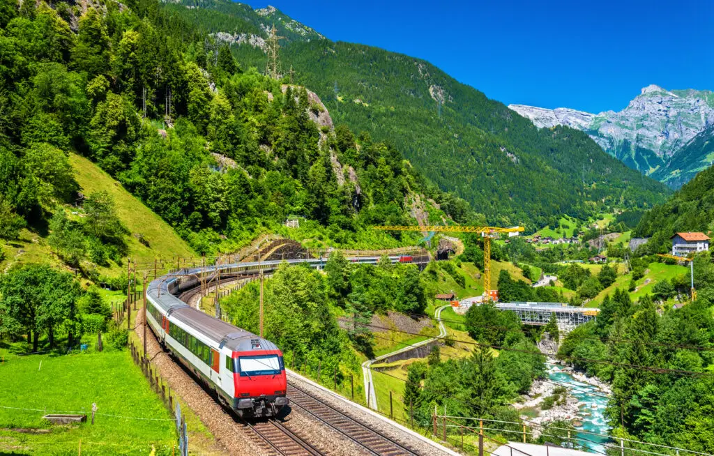beautiful train ride through Switzerland