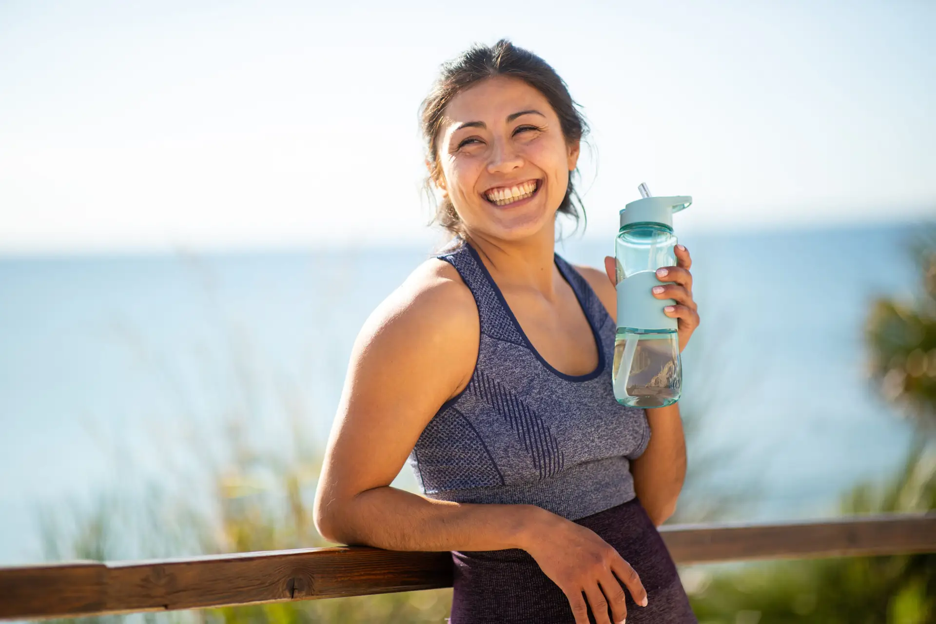 woman drinking water