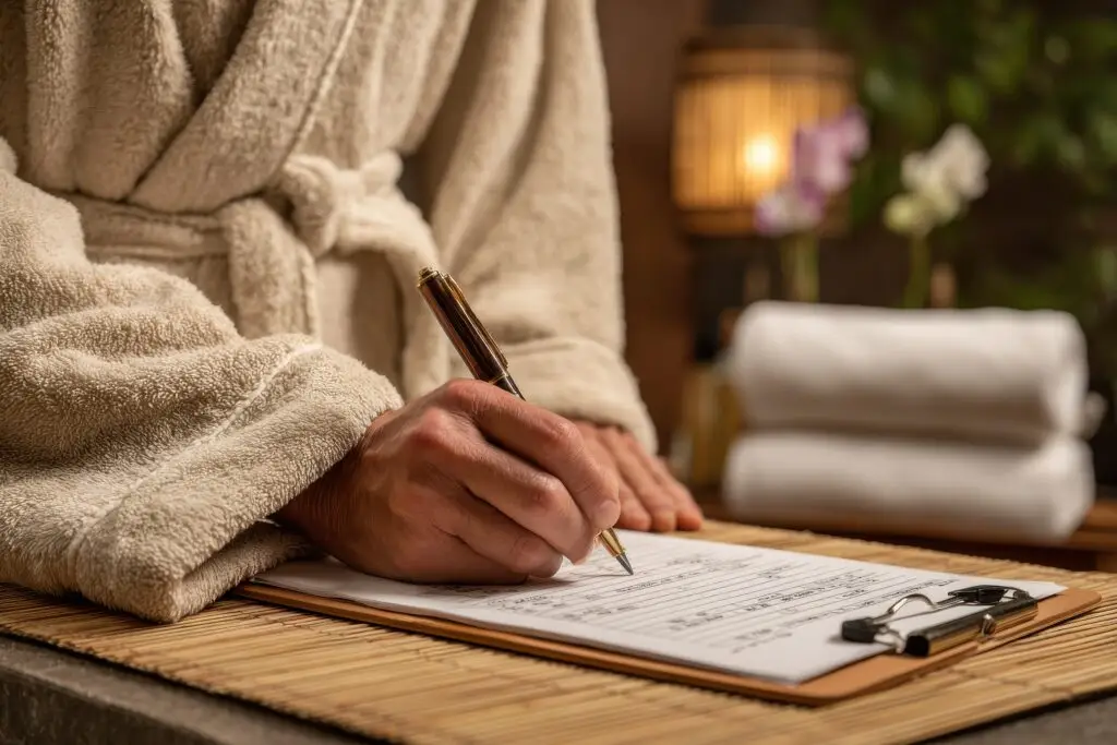 women writing in robe