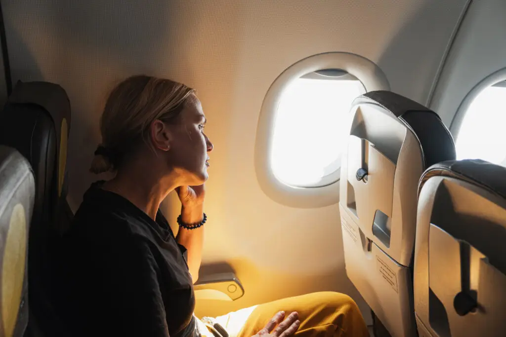 woman on a flight
