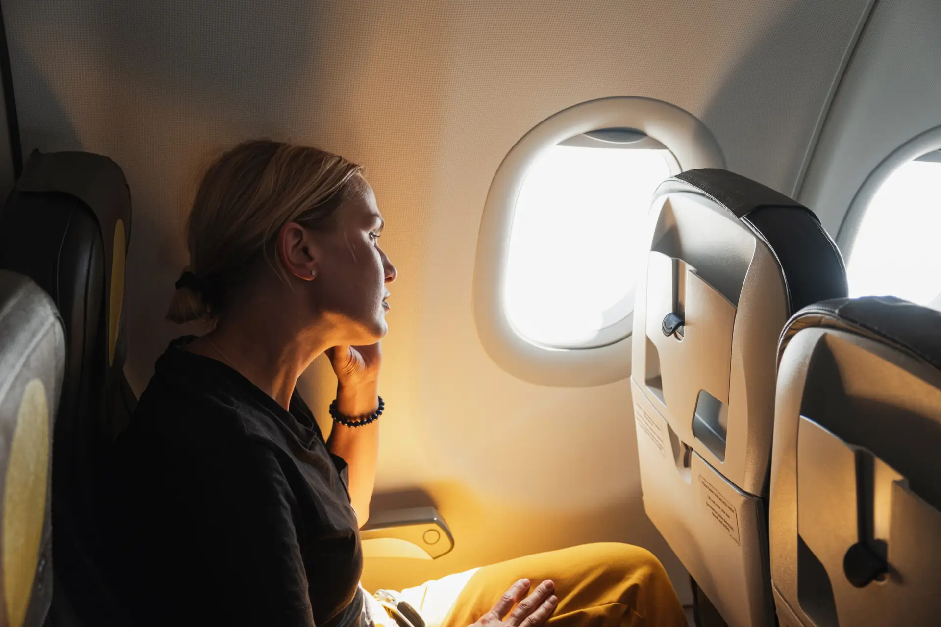 woman on a flight