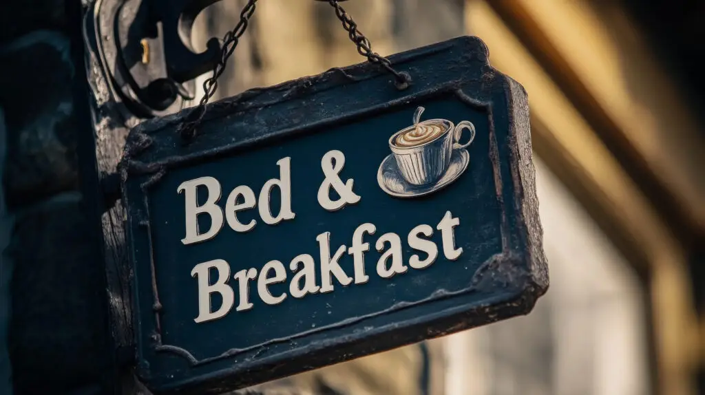 Bed and Breakfast sign for travel inspiration