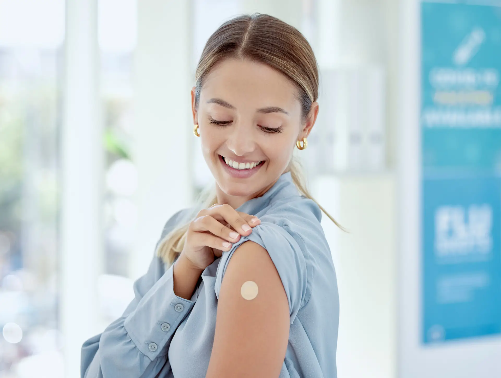 Women getting a vaccine