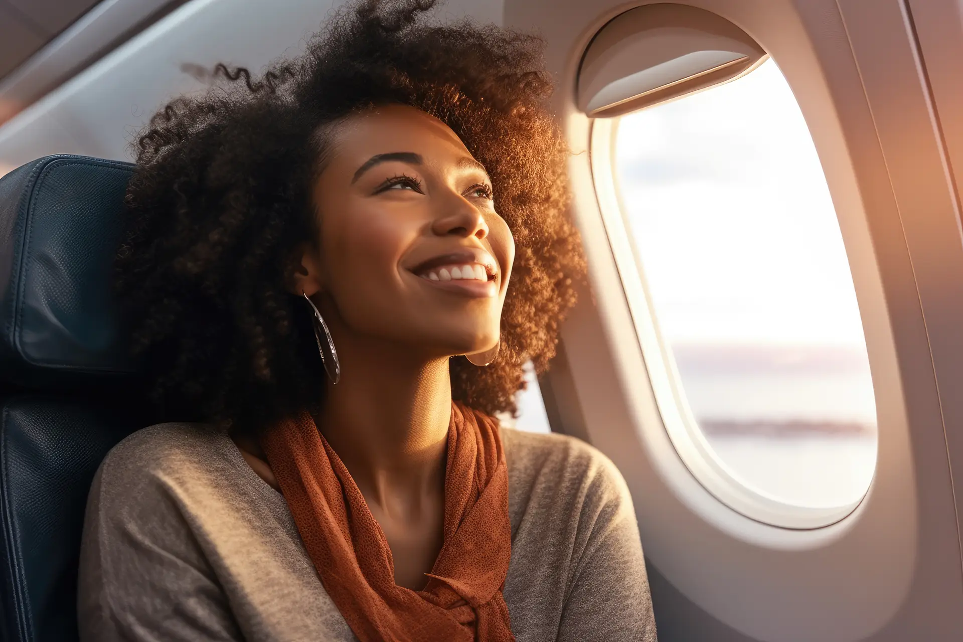 woman on the place traveling solo