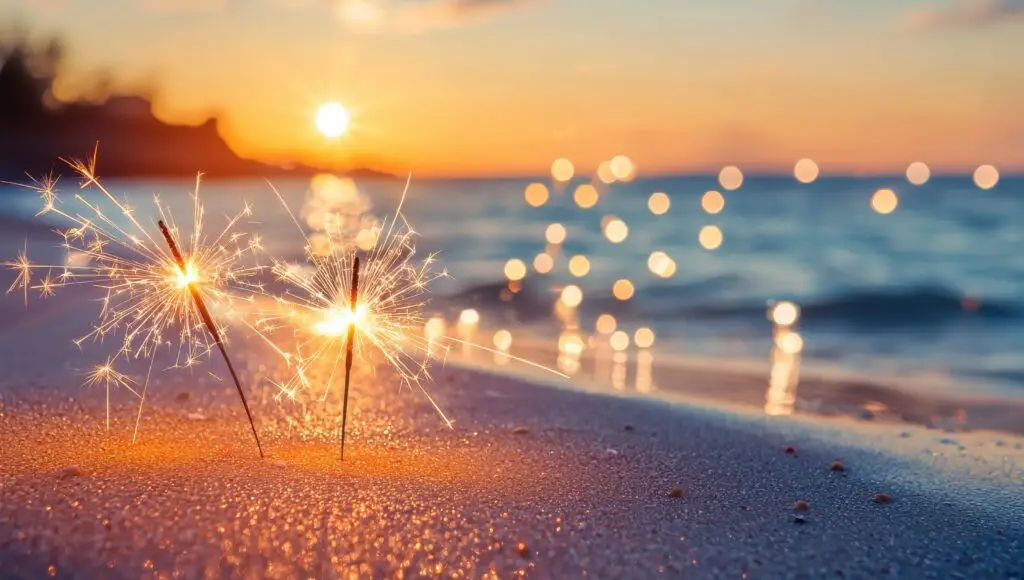 sparklers in the sand for new year travel advice