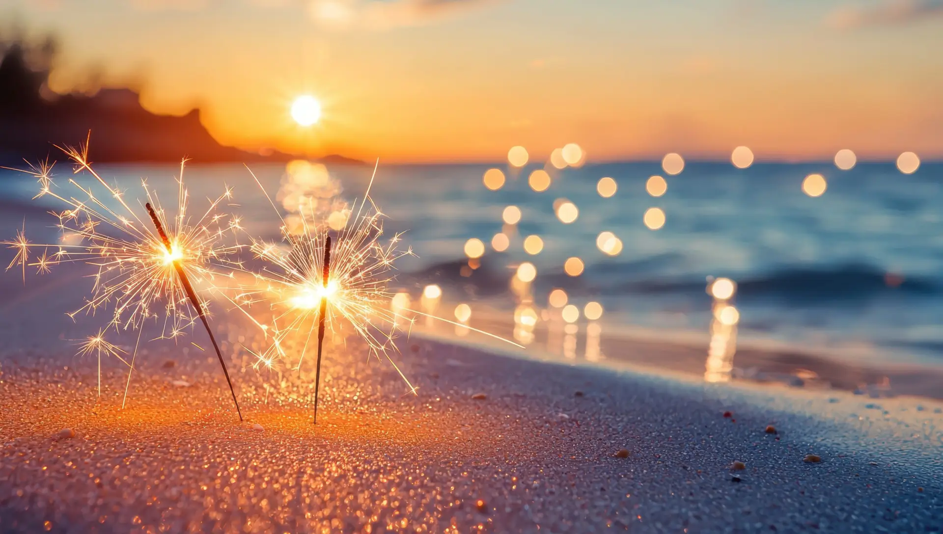 sparklers in the sand for new year travel advice